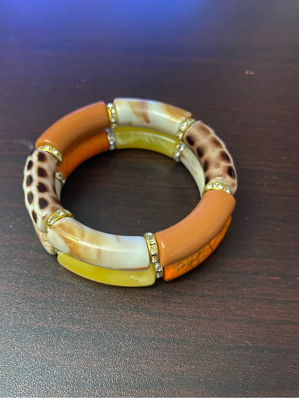 Handmade bracelet Bangle Set - Orange, Yellow, Cream - Picture 4 of 8